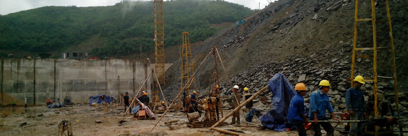 Khoan phụt gia cố và khoan thoát nước nền đập - Thủy điện Trung Sơn