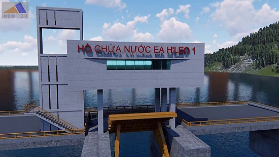 Nhịp độ khẩn trương trên công trường hồ chứa nước Ea H’leo 1