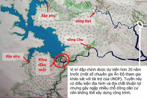 Đập Cửa Đạt Đập Cửa Đạt được xây dựng trên thượng nguồn sông Chu tại vị trí thuộc huyện Thường Xuân, tỉnh Thanh Hoá. Khởi công 2/2/2004, chặn dòng 2/12/2006, hoàn thành (dự kiến) 2009.